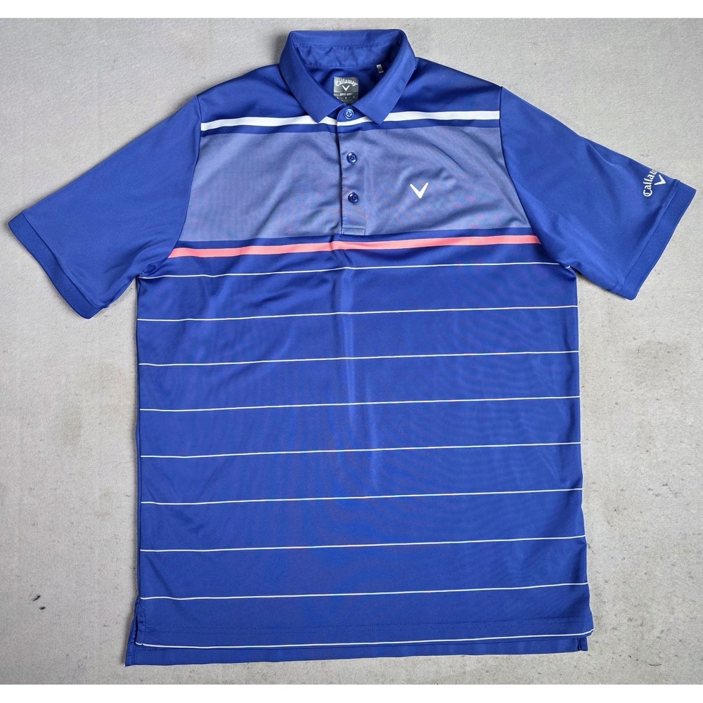 Men's Callaway Opti-Dri Swing Tech Polo Golf LARGE Shirt Short Sleeve